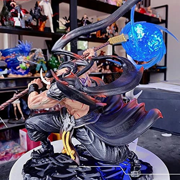 ReadJade EIN -Stück -Figuren Whitebeard Edward Newgate Anime -Figur mit Lichtstatue Anime Cartoon Figur Charaker Modell Ornamente - 33 cm