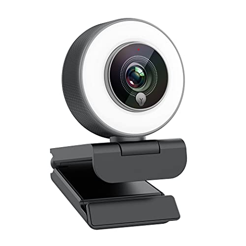 Angetube Streaming 1080P HD Webcam Built in Adjustable Ring Light and Mic. Advanced autofocus AF Web Camera for Google Meet Xbox Gamer Facebook YouTube Streamer - 967