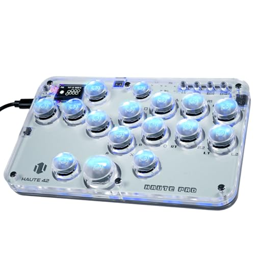 Sehawei Arcade Stick 16Keys All-Button Gamerfinger with Custom RGB & Turbo Functions,Arcade Controller Street Fight for PC/Ps3/Ps4/Switch/Steam Game Keyboard-Supports Hot Swap & SOCD - G16
