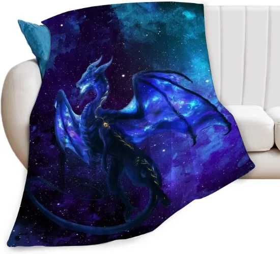 Tijuboni Dragon Blanket for Boys Men Dragon Space Throw Blanket for Kids Adults Ultra Soft Cozy Fleece Blanket for Couch Sofa ​Bed 40"x50" - 40"x50" - Dragon 01