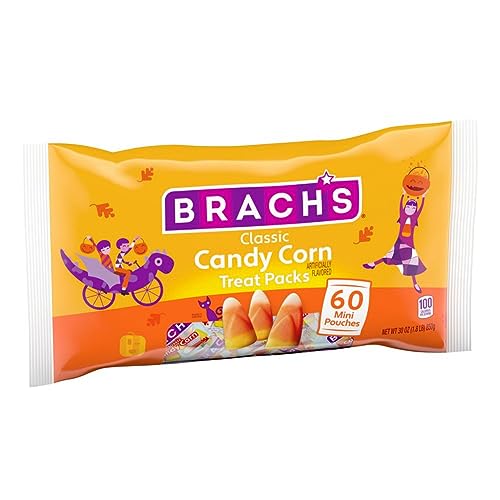 Brach's Classic Candy Corn Trick or Treat Packs, 60 Mini Pouches - Classic - 30 Ounce (Pack of 60)