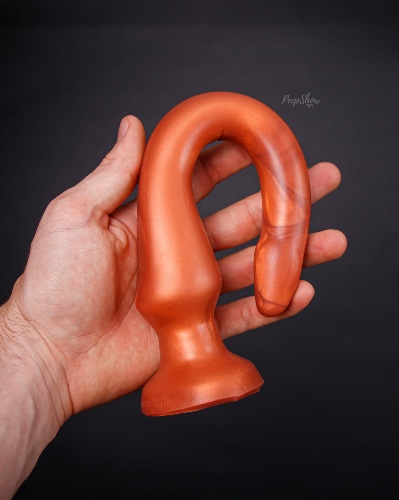 SquarePegToys® The Slim Plugged Deep-Throat Plug, SuperSoft Silicone | Bronze