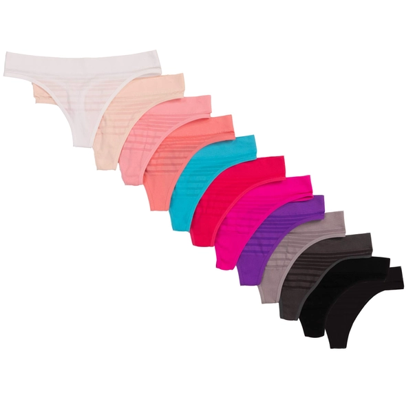 Alyce Ives Intimates Womens Seamless No Show Thong, Pack of 12