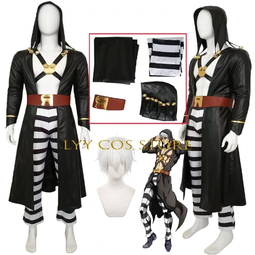 Cosplay Anime JoJo's Bizarre Adventure: Golden Wind Risotto Nero Wig Uniform Hooded Trench Pants Halloween Party Outfit for Men - AliExpress 