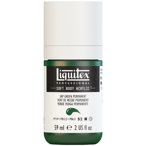 Liquitex Professional Soft Body Acrylic Paint, 59ml (2-oz) Bottle, Sap Green Permanent - 2 Fl Oz (Pack of 1) Sap Green Permanent