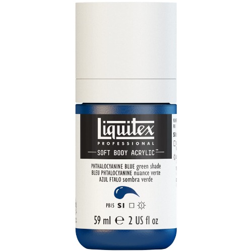 Liquitex Professional Soft Body Acrylic Paint, 59ml (2-oz) Bottle, Phthalocyanine Blue (Green Shade) - 2 Fl Oz (Pack of 1) Phthalocyanine Blue (Green Shade)