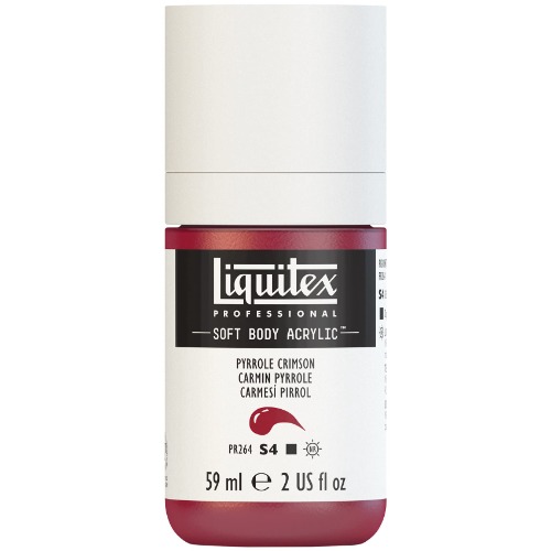 Liquitex Professional Soft Body Acrylic Paint, 59ml (2-oz) Bottle, Pyrrole Crimson - 2 Fl Oz (Pack of 1) Pyrrole Crimson
