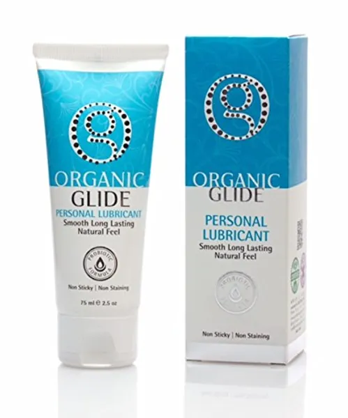 Organic Glide Natural Personal Lubricant, Probiotic Edible Lube. Parabens, Glycerin, Flavorings Free - for Men Women and Couples. Best for Menopause and Sensitive Skin - 2.5 Ounce (Pack of 1)