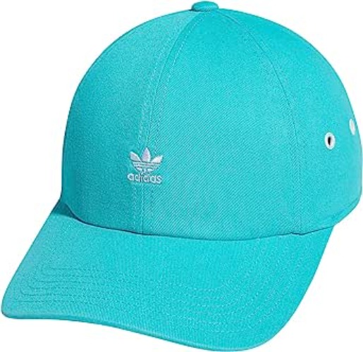 adidas Originals Women's Mini Logo Relaxed Adjustable Cap - One Size Semi Mint Rush Green/White