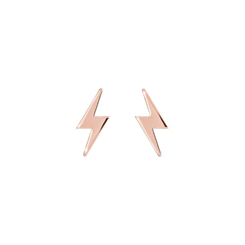 Mini Lightning Bolt Earrings, Solid Gold Studs, 9K 14K 18K Gold Earrings, Rose Gold, Tiny Lightning Studs, Gold Gift For Her/code: 0.001