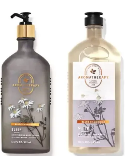 Aromatherapy Sleep Black Chamomile Body Wash + Foam Bath & Body Lotion Set : Bath And Shower Gels : Beauty & Personal Care