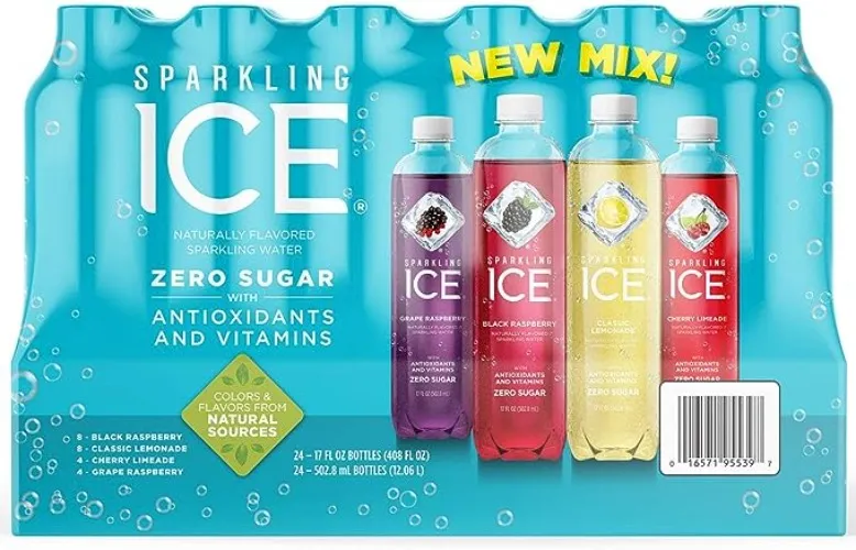 Sparkling Ice Naturally New Mix Flavored Sparkling Water Zero Sugar 24/17 Fl Oz Net Wt 408 Fl Oz, 408 Fluid_Ounces, (Package May Vary) - 48 Count (Pack of 1)