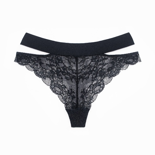Wild Lace Cheeky Panty Black - M / Black