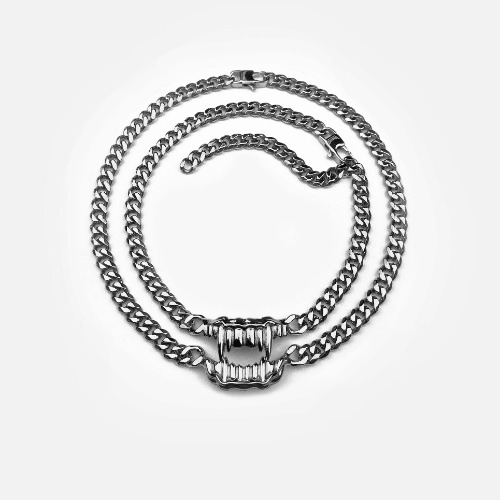 BITE ME DUAL CUBAN CHAIN | SILVER
