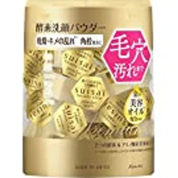 Kanebo SUISAI Beauty Clear Gold Powder Wash - Face Wash Powder with Sebum-Degrading Enzyme, Sunflower Seed Oil and Avocado oil - Made in Japan - Essential Hub - Set of 2 Boxes - 2 x 32 Pieces