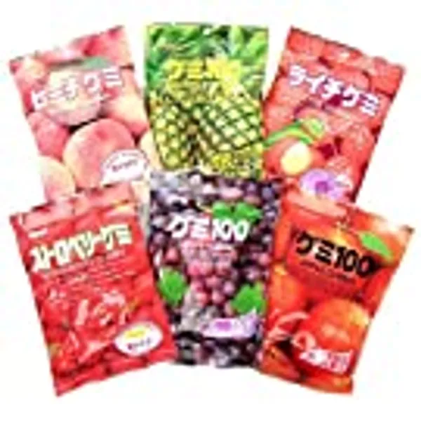Kasugai Gummy Party Mix 6 Flavors, lychee, 1 Count