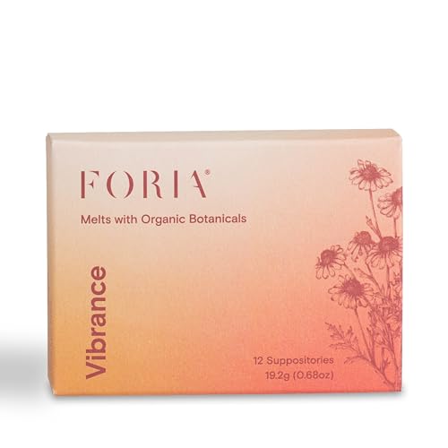 FORIA Vibrance Melts | Organic, All-Natural Moisturizing Vaginal Suppositories with Cocoa Butter and MCT Oil | Fragrance-Free Intimate Skincare | 12 Count - Vibrance Melts