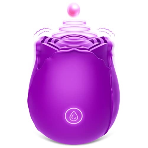 Rose Toys Vibrator for Women, Vlatne Clitoral Vibrator Sex Stimulator with 7 Mind-Blowing Tapping Modes, Nipple Teasing Clitoris Masturbating Things for Sexual Pleasure, Vibrating Adult Sex Toy Purple - B-purple