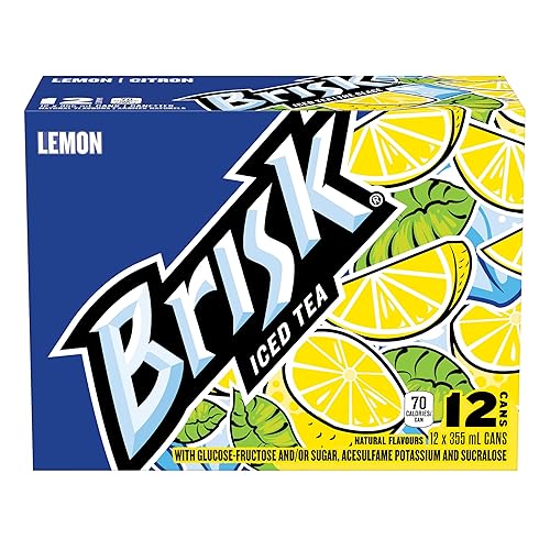 Brisk Lemon Iced Tea, 355 mL Cans, 12 Pack