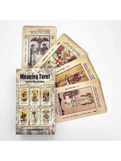 Meaning Tarot Cards Deck(With Pdf-Guide),Fortune Telling Game,Halloween Gift,Chrismas Gift,Tarot Cards,Tarot,Tarot Deck