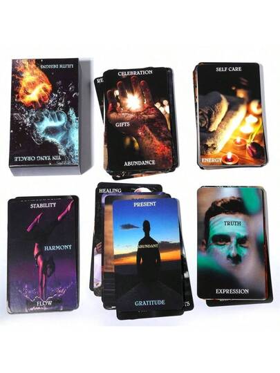 1pc Fate Fortune Telling Game Deck, Yin Yang Oracle Cards For Party Gathering,Adult Party Games Suitable For Halloween/Christmas/Thanksgiving