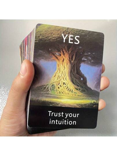Telepathic Oracle Clear Card Prophecy English Tarot Cards, Above Meaningful Keywords Tarot Cards Beginners With French Tarot Cards, Mysterious Forest Oracle Cards, Telepathic Oracle Cards, Tree Tarot Cards, French Beautiful Cards, 12x7 Cm /4.72x2.75 Inches, 56 Cards-1pc