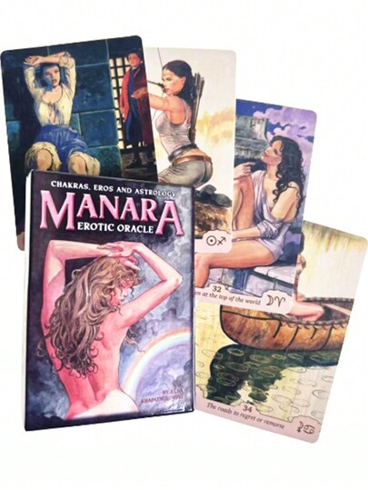 1 Set Of Manara Tarot Cards, Copper-Based Divination & Board Game Cards, Suitable For Christmas, Halloween, Thanksgiving, Friend Gatherings