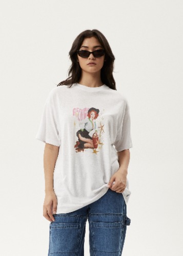 Afends Womens Worlds Above - Oversized T-Shirt - White | XL
