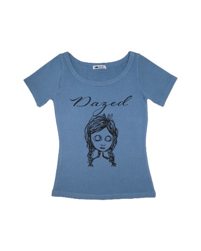 "dazed" scoop neck tee | M