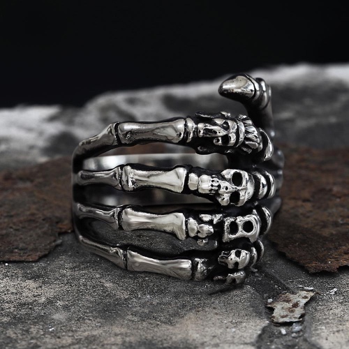 Claw Stainless Steel Skull Ring - 10