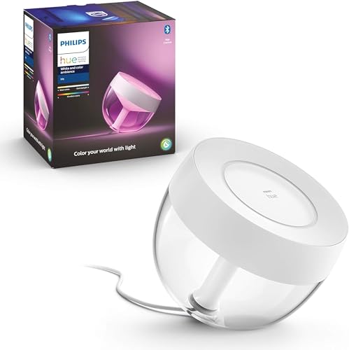 Philips Hue White And Color Ambiance, Iris compatible Bluetooth, Blanc, 8.2W, fonctionne avec Alexa, Google Assistant et Apple Homekit - White And Color - Iris blanche - Unique