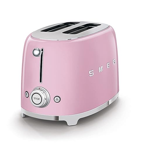 SMEG 2 Slice Retro Toaster, TSF01PKUS, Pink - Pink