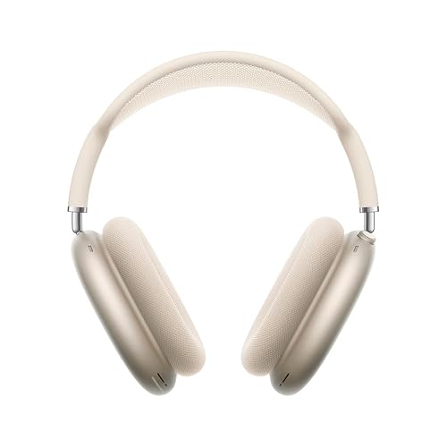 Apple AirPods Max Wireless Over-Ear Headphones, Pro-Level Active Noise Cancellation, Transparency Mode, Personalized Spatial Audio, USB-C Charging, Bluetooth Headphones for iPhone – Starlight - USB-C Connector - Starlight