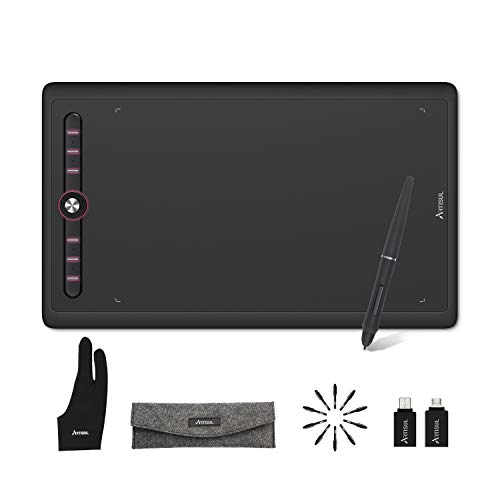 Artisul M0610Pro Graphics Drawing Tablet 10x6.25 inch Drawing Tablet with 8192 Levels Pressure Battery-Free Stylus and 8 Hot Keys Digital Art Tablet Compatible with Mac Windows PC, and Android