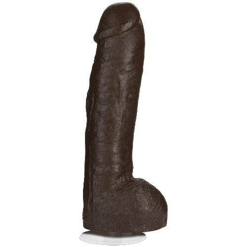 Doc Johnson Bam Realistic Cock with Suction Base, 13 Inch, Flesh Black
