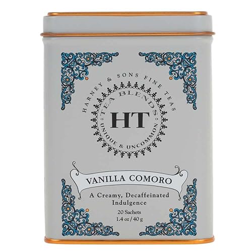 Harney and Sons Fine Teas Vanilla Comoro Tin, 20 tea Sachets