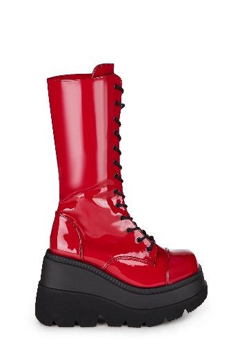Red Patent Shaker-72 Platform Boots | RED / US 7