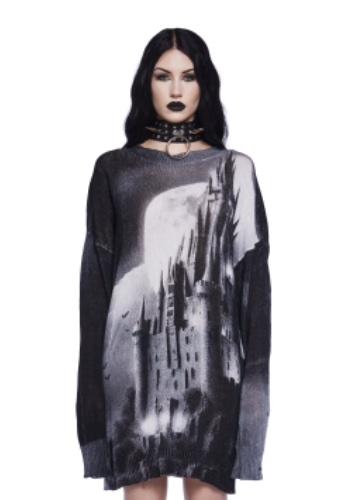 Frightful Fantasy Knit Sweater | BLK/WHT / Large