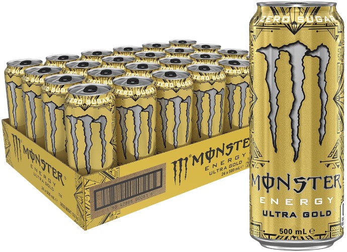 Monster Energy Drink Ultra Gold Cans 24 x 500mL