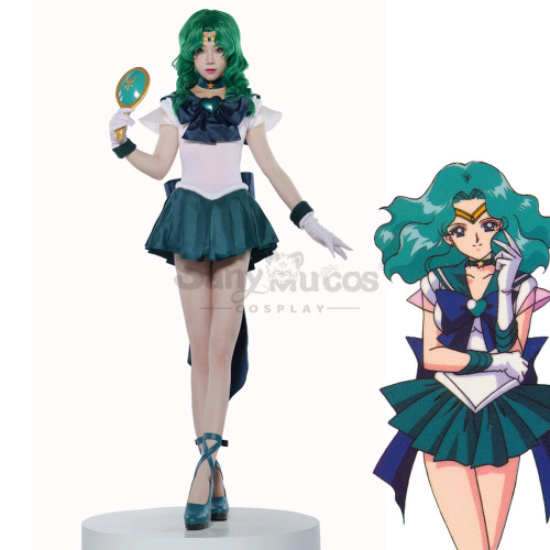 【In Stock】Anime Sailor Moon SuperS Cosplay Sailor Neptune Michiru Kaiou Battle Suit Cosplay Costume Premium Edition - M