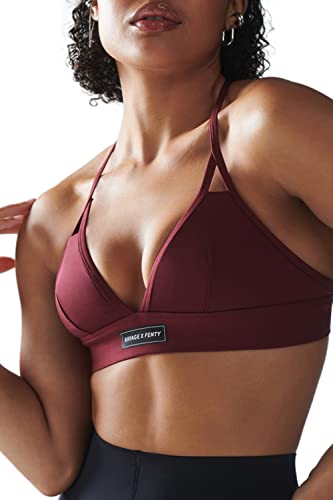 Savage x Fenty Womens Spotlight Low-Impact Sports Bra - Missy - Small - Red Cocoa