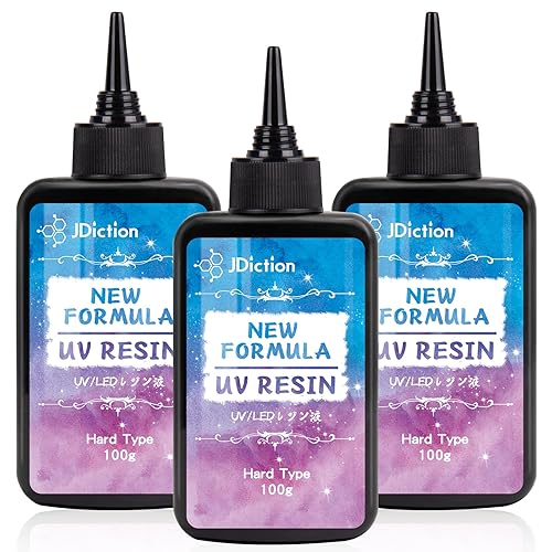 JDiction UV Resin 300g, Super Crystal Clear UV Resin Solar Cure Sunlight Activated Hard Resin Kit for Jewelry Making, Casting and Coating, DIY Crafts - 300g