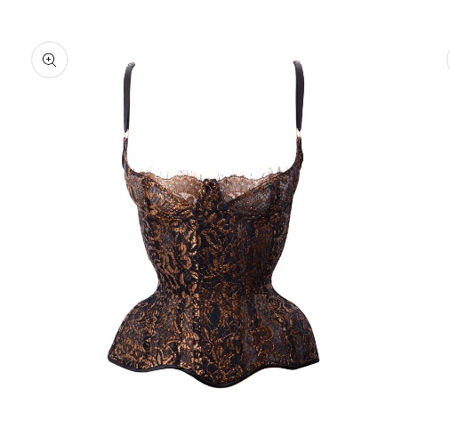 KAROLINA LASKOWSKA Ara Copper French Lace & Bobbinet Cupped Corset