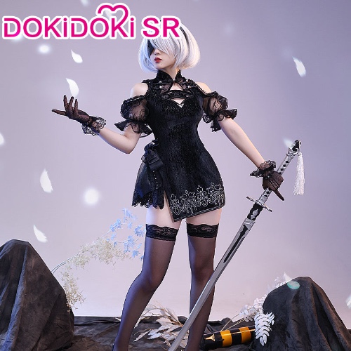 DokiDoki-SR Game NieR:Automata Cosplay 2B Cosplay YoRHa No. 2 Type B Cosplay Costume Cheongsam | S-PRESALE