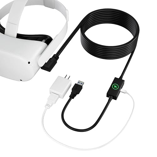 VR Link Cable 16FT Compatible with Meta/Oculus Quest 3S/Quest 3/Quest 2/Pro VR Accessories and Rift S/Steam VR Games, USB 3.0 Type C to C Cable High Speed Data Transfer Charging Cord for VR Headset