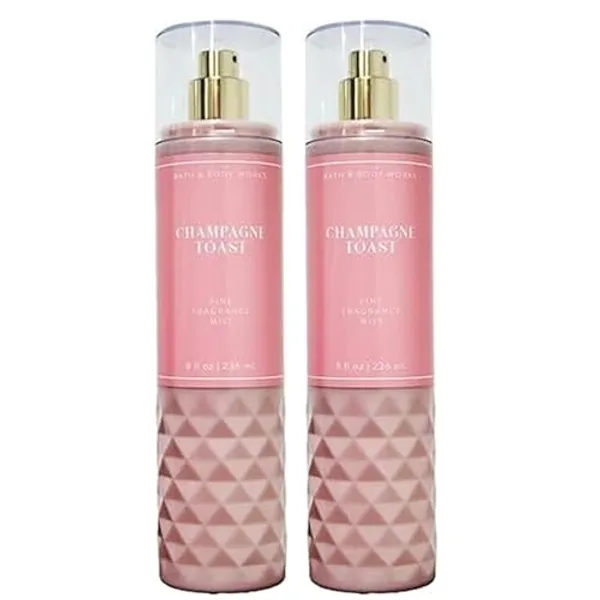 Bath & Body Works CHAMPAGNE TOAST Fine Fragrance Mist - PACK OF 2 (FULL SIZE MIST 8FL OZ / 236 ML) Packaging Varies