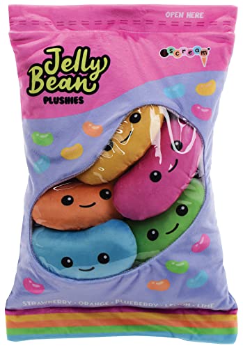 iscream Play with Your Food! Jelly Beans Fleece Play Pillow Set with Embroidered Accents - Jelly Beans