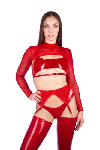 XXX Rated See Through Shrug RED | S