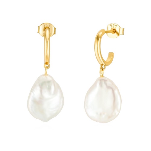 Baroque Pearl Earrings/18K Yellow Gold & Baroque Pearl