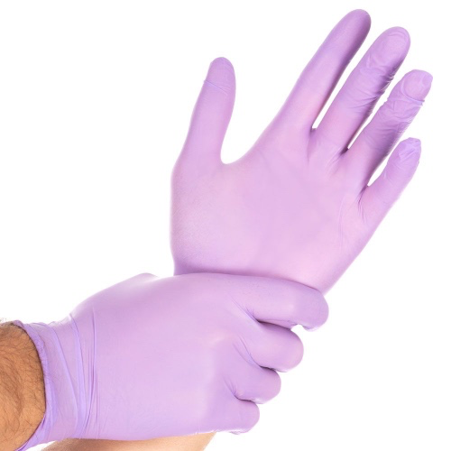ABENA® Sensitive Nitrile Disposable Gloves, purple
